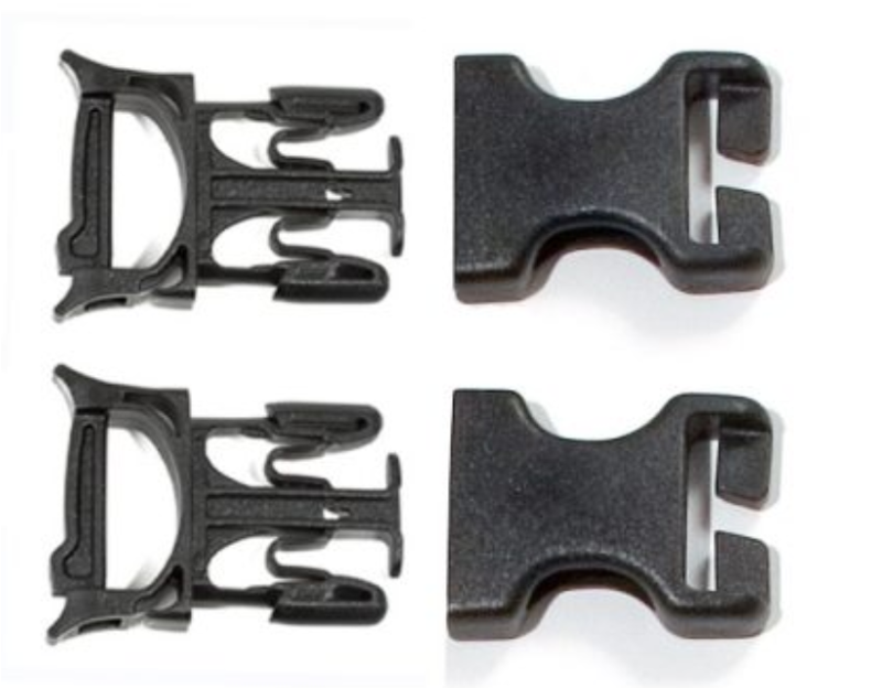 Ortlieb - Repair Buckle Set - Stealth - 25mm Straps - Male and Female buckles w/openings 