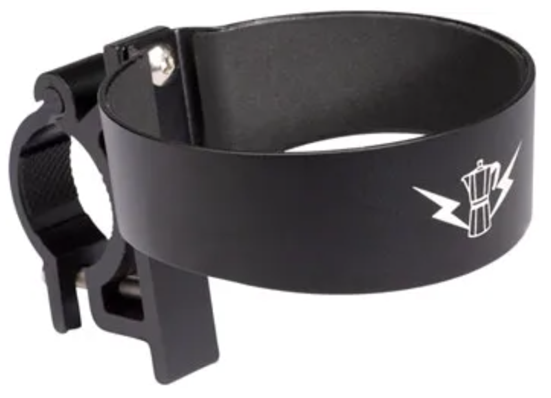 PDW Barista Cup Holder: 26.0-31.8mm Handlebars Lightning/Moka Pot Design Black